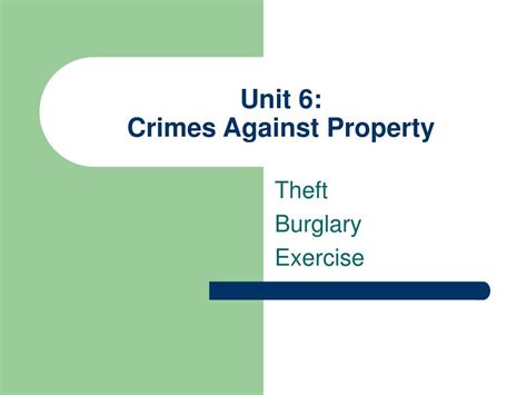Ppt Unit 6 Crimes Against Property Powerpoint Presentation Free