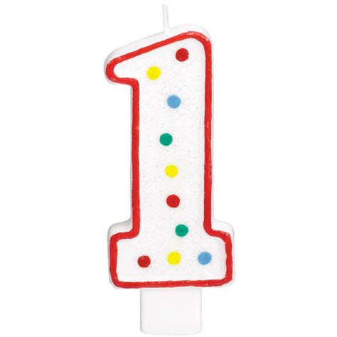 Polka Dots Candle Numeral 1 In Polka Dot Number Candles From Simplex