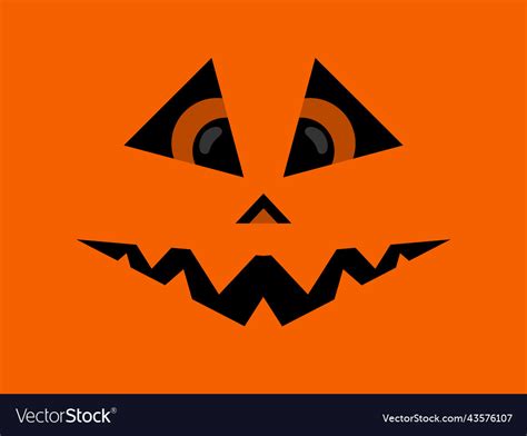 Halloween Scary Face Evil Scary Eyes Carved Vector Image