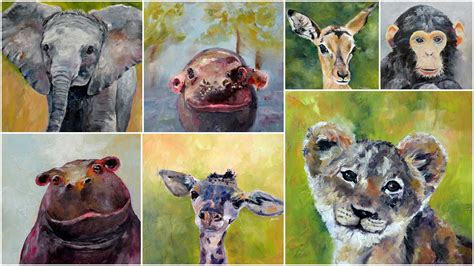 Art For Life Baby Safari Collage Of Baby Safari Animals © Saundra