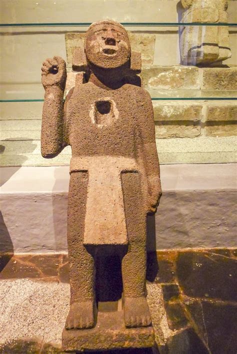 Museo Del Templo Mayor Azteca Sculpture At Mexico City Editorial