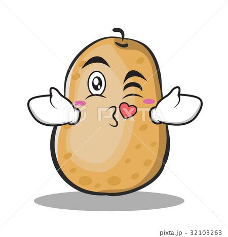 Kissing Heart Potato Character Cartoon Style Pixta