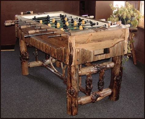 Wilderness Foosball Table Built From Unique Distressed Logs Rustic
