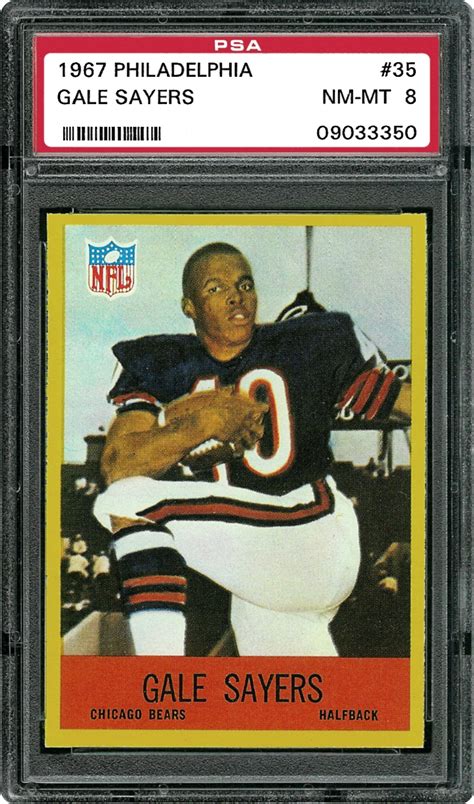 These cards are purchased through a 3rd party distributor. 1967 Philadelphia Gale Sayers | PSA CardFacts™