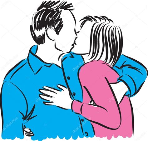man and woman couple kissing illustration stock vector image by ©moniqcca 107451152