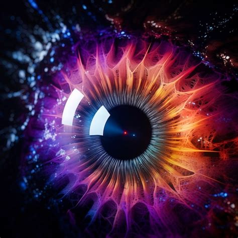 Premium AI Image Closeup Of Human Eye With Glowing Iris