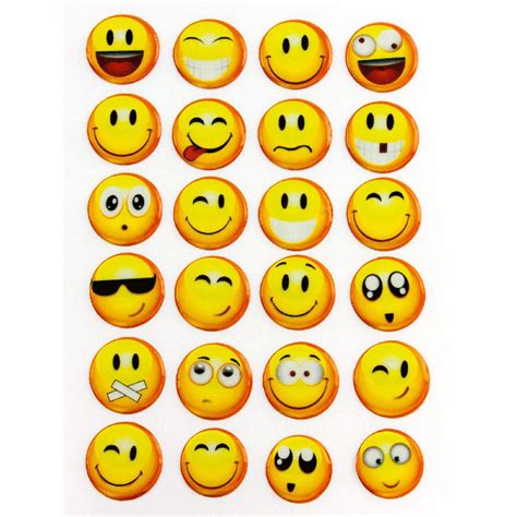 D Smiley Smilies Sticker Aufkleber Set Emoji Deko Basteln In