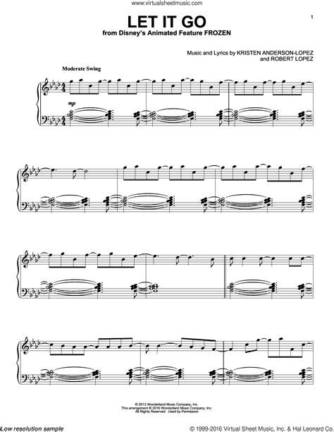 Piano sheet let it go. Menzel - Let It Go, (intermediate) sheet music for piano solo