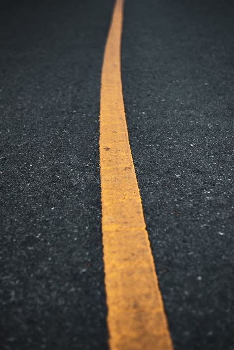 Asphalt Road Surface Texture With A Yellow Line Stock Photo Image Of