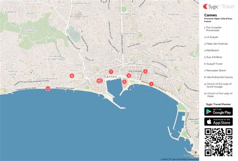 Cannes Printable Tourist Map Sygic Travel