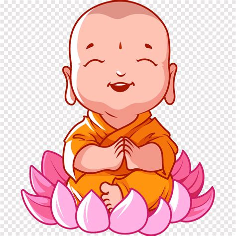 Baby Monk Graphics Art Cartoon Buddhism Buddhas Birthday Bhikkhu