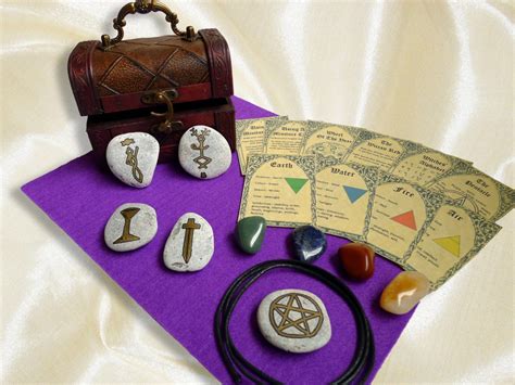 Wiccan Altar Kit Chest Beginners Witches Starter Set Compact Etsy
