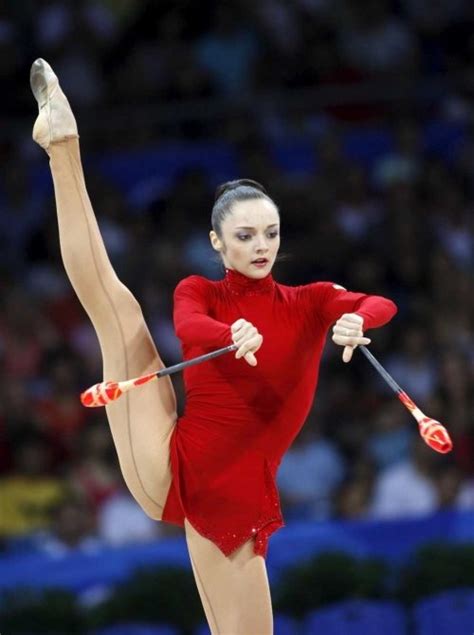 Ukraines Anna Bessonova Performs With The Clubs During The Individual