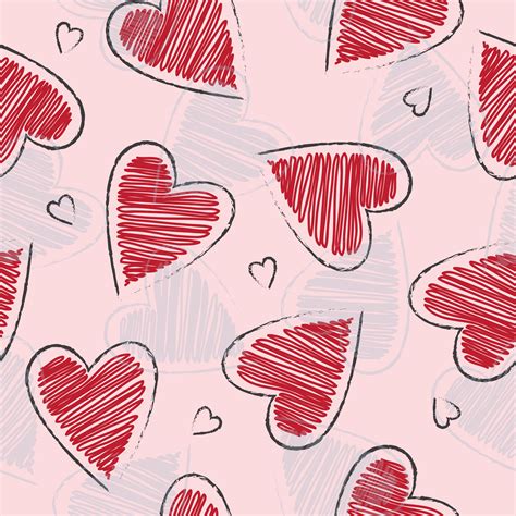 Cute Hand Drawn Heart Shape Pattern 1236776 Download Free Vectors