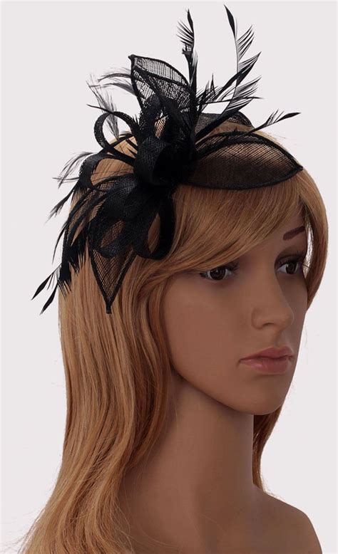 Wholesale Black Loop Feather Fascinator On Headband Hairbands Hair