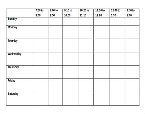Microsoft Word Timetable Template Free Word Template