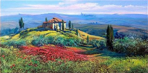 Bloomed Italian Landscape Tuscany N2 By Giuseppe Landi Italian