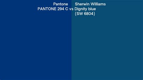 Pantone 294 C Vs Sherwin Williams Dignity Blue Sw 6804 Side By Side
