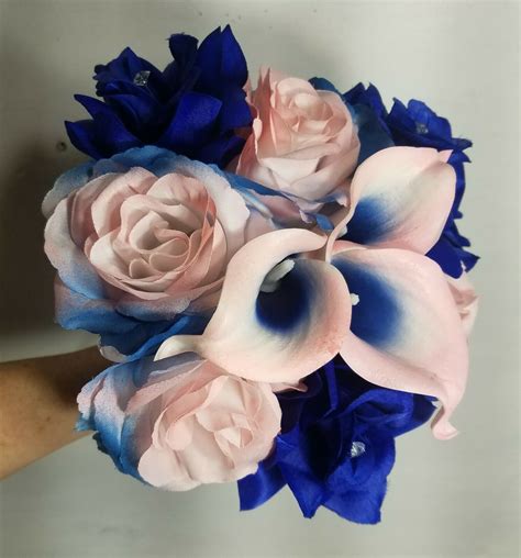 Pink Wedding Flower Bouquets Pink Wedding Dress Lace Blue And Blush