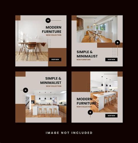 Premium Vector Furniture Minimalist Social Media Post Template Collection