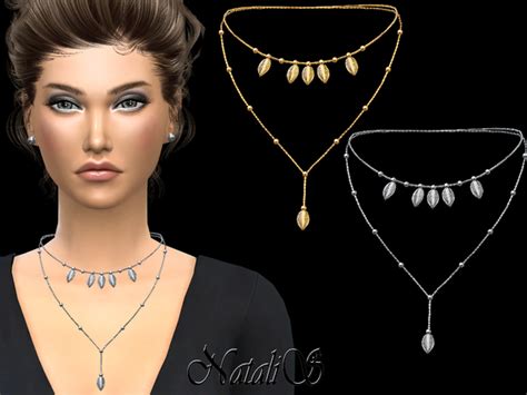 The Sims Resource Natalisdouble Necklace With Small Beads