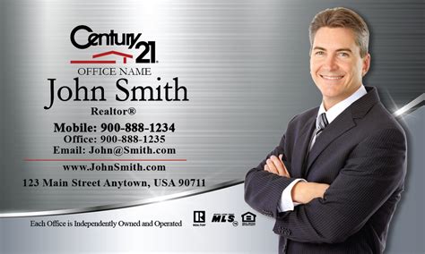 And, we offer a quick turnaround time: Century 21 Business Card Silver Stainless - Design #102391