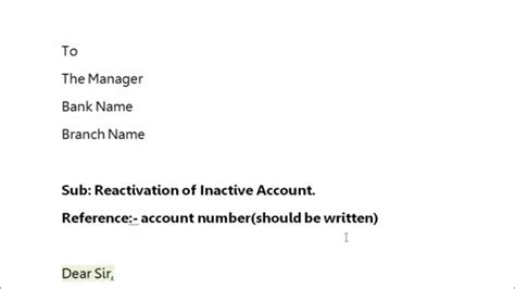 For that you must mention that what kind of an account you want to open with the bank along with other requirements. Application Letter For Bank Account Activation - Sample ...