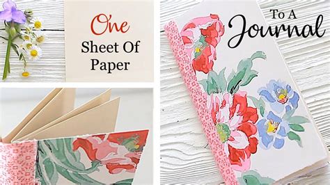 Create A Journal From One Sheet Of Paper Step By Step Diy Youtube