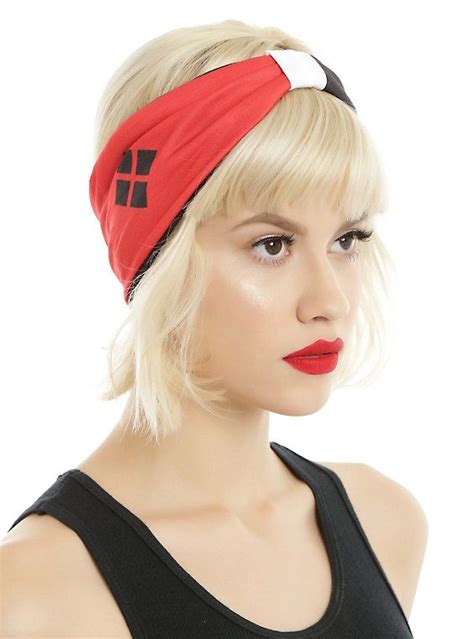 Dc Comics Harley Quinn Red And Black Soft Headband Hot Topic Red Hair Accessories Harley