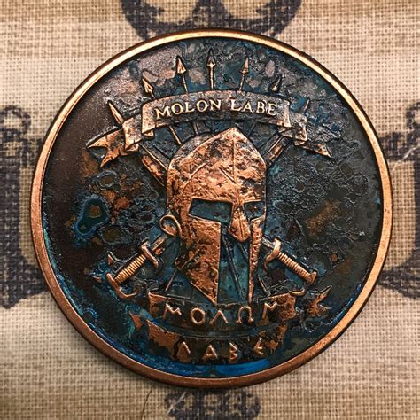 Molon Labe 1oz Copper Challenge Coin Rowan Valley Tactical