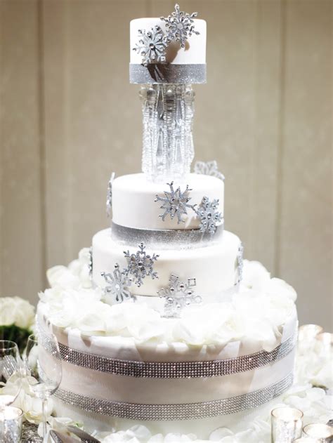 Huge Winter Wonderland Wedding Cakes