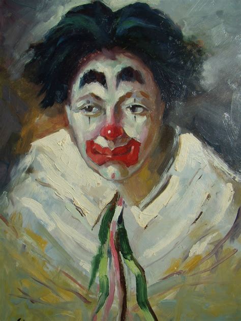 Private Art Collection Sad Clown Painting