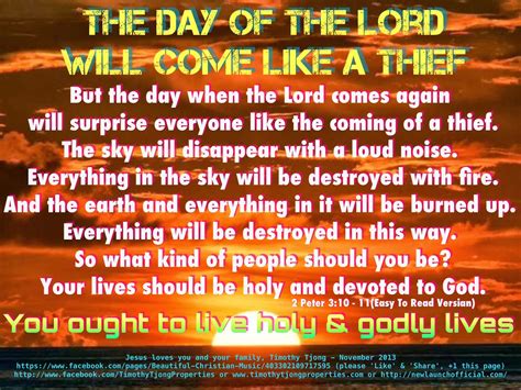 The Day Of The Lord Will Come Like A Thief