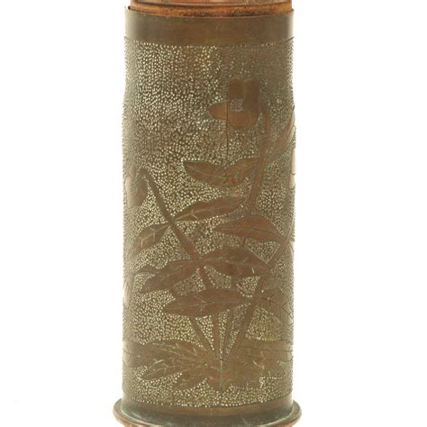 Original Us Wwi French Trench Art Engraved Artillery Shells M1916