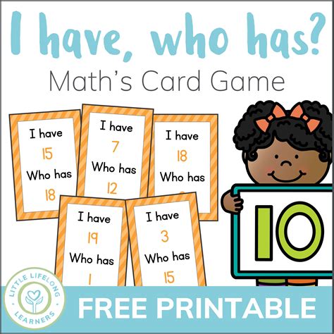 Free I Have Who Has Maths Game Little Lifelong Learners