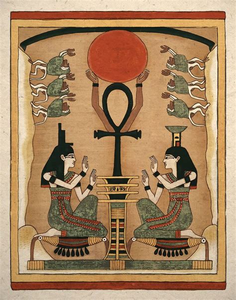 Egyptian Art Print Ancient Goddess Is And Nephthys Wall Decor Ancient Egyptian Art Egyptian