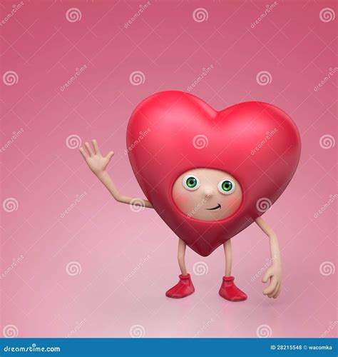 Funny Valentine Heart Cartoon Character Royalty Free Stock Photos