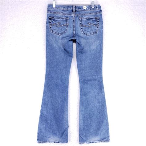 Silver Aiko Stretch Flare Bootcut Blue Jeans Womens S Gem