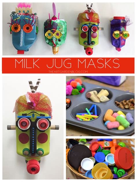 Milk Jug Faces Recycled Art Projects Plastic Bottle Art Milk Jug Crafts
