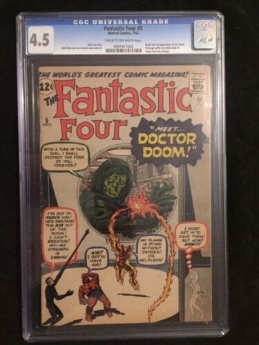 Fantastic Four 5 Cgc 45 1st App Dr Doom 1962 Ebay