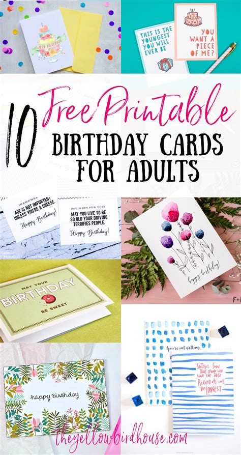 10 Free Printable Birthday Cards For Grown Ups The