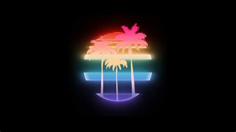 Vhs Palm Trees 1980s New Retro Wave Retro Style