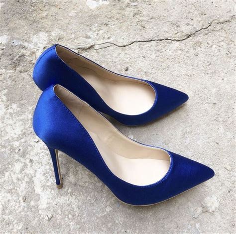 royal blue silk satin pumps shoes royal blue high heels blue high heels royal blue shoes