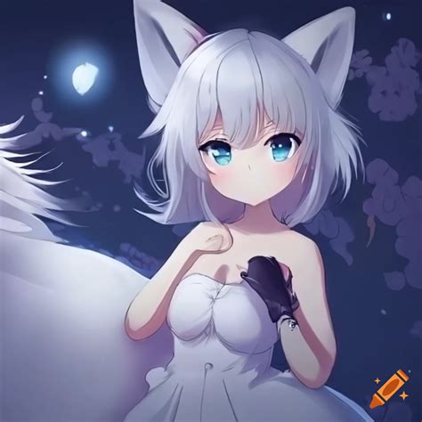 Anime Fox Girl Dancing Under The Moonlight On Craiyon