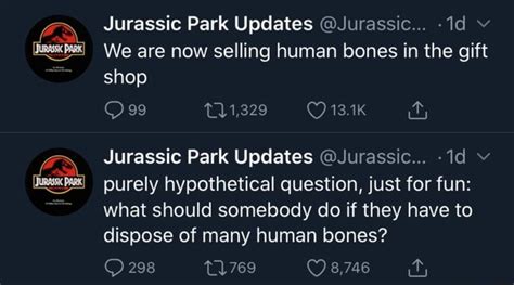 Jurassic Park Updates Jurassic Id V We Are Now Selling Human Bones