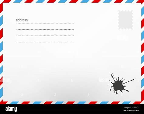 Air Mail Realistic Envelope With Address Lines Isolated On White
