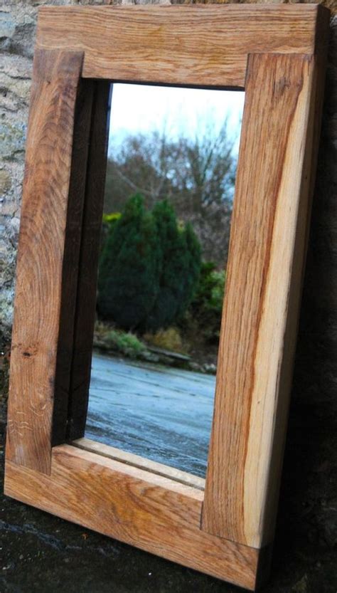 This diy wood framed mirror was so easy to put together. WOODEN MIRROR HANDMADE OAK FRAME, RUSTIC, CHUNKY, 6MM ...