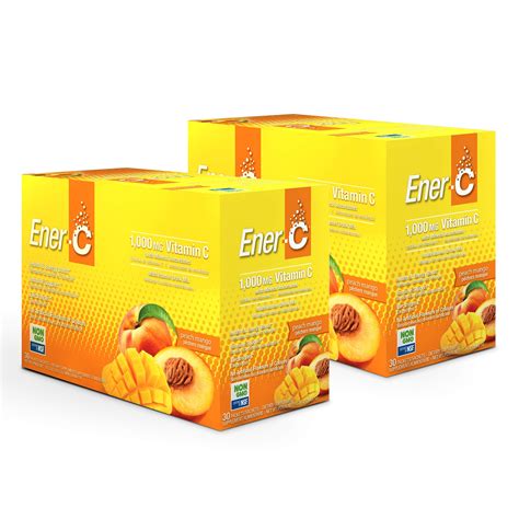 Buy Ener C Peach Mango Multi Drink Mix 1000mg C Non Gmo Vegan Real Fruit Juice Powders