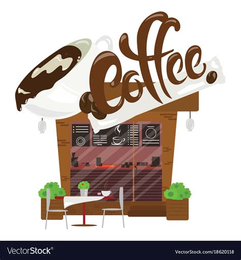 Cartoon Coffee Shop Small Cafe Business Royalty Free Vector