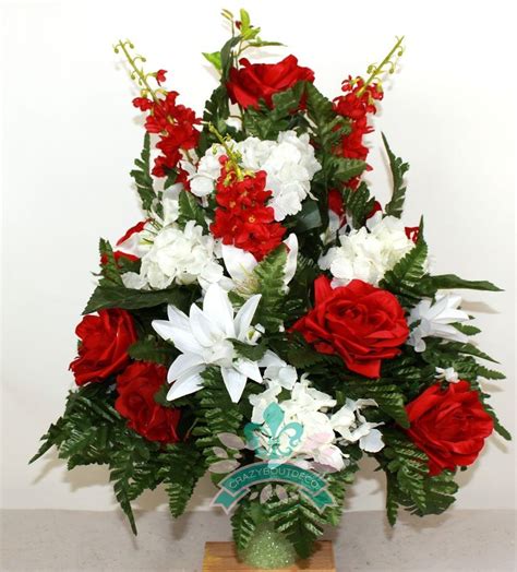 Beautiful Xl Christmas Mixture Cemetery Vase Arrangement For 3 Vase